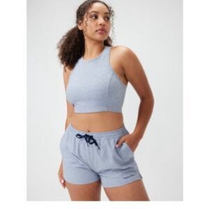 Outdoor Voices Athen Crop / Racerback Active Bra - Blue | Large | L